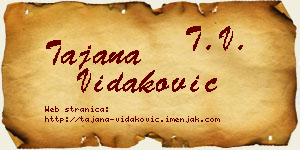Tajana Vidaković vizit kartica